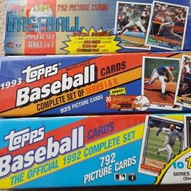 1992/93/94 Topps baseball cards, sealed, complete sets