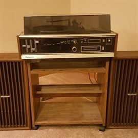 Vintage Panasonic stereo with integrated 8-Track cassette player and turntable
