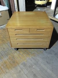 Edward Wormley for Dunbar rolling corner cabinet / table