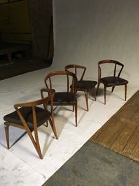 Set of four BERTHA Schaeffer dining chairs with Singer tags