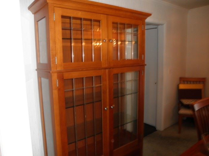 MISSION STYLE LIT CHINA CABINET