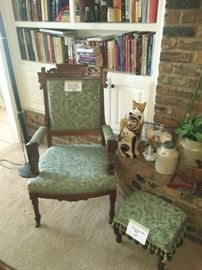 Antique Victorian Eastlake Walnut Arm Chair