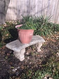 Vintage Concrete Garden Bench