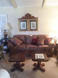 Sherrill Traditional Sofa, Pair of Occasional Tables