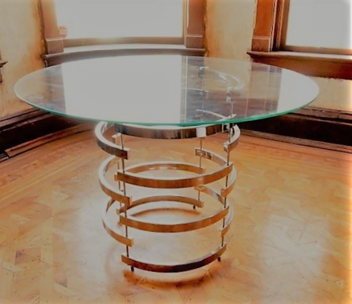 Chrome & Glass Dining Table