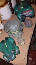 Vintage and modern concrete. 1960's frogs