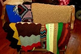 Large selection of linens, throws and blankets