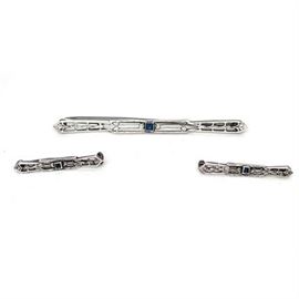Lot 182-1
Edwardian Sterling and Sapphire Bar and Lingerie Pin Set