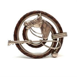 Lot 238
Vintage Equestrian Circle Brooch