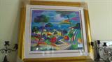 Jean Claude Pinot lithograph with papers