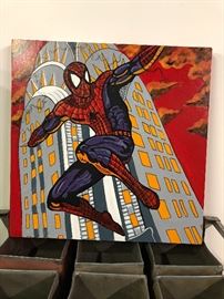 Signed Stan Les Spider-Man painting