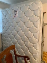 Queen bed with mattress, box springs and frame