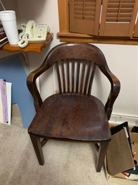 wooden desk chair