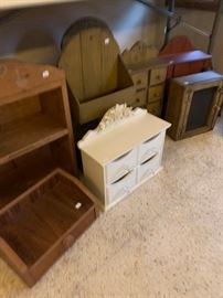 small  display shelves and cabinets
