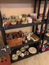 tea cups, candles, etc.