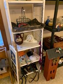 wicker shelving and misc.