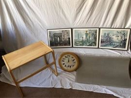 Framed Prints of Paris and Bird Wall Clock