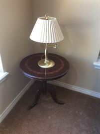 Inlaid Side Table and Lamp
