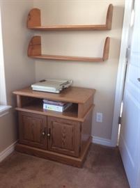 Media Cabinet and Pine Shelves