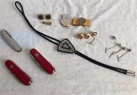 Mens Tie Tacks, Cufflinks, Knives