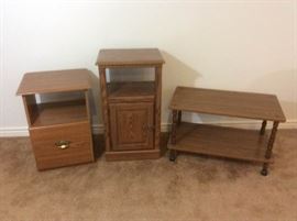 Oak Veneer Side Tables