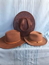 Wool and Leather Western Hats