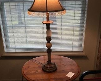 Lamp on round table