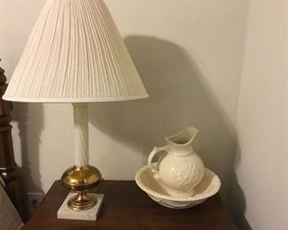 Lamp and bowl/pitcher set