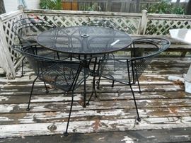 2nd metal patio table and 4 chairs