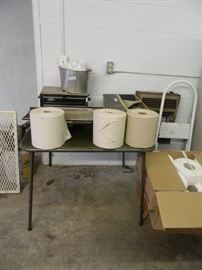 Attached garage to the home - rolls of paper towels, toaster oven, step stool etc