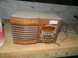 Attached garage to the home - vintage radio