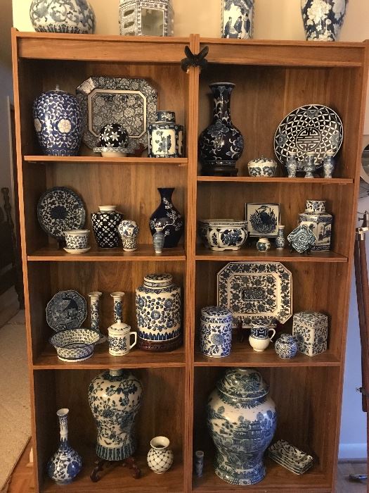 A portion of a huge blue and white collection