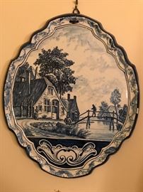 Antique Delft wall plaque