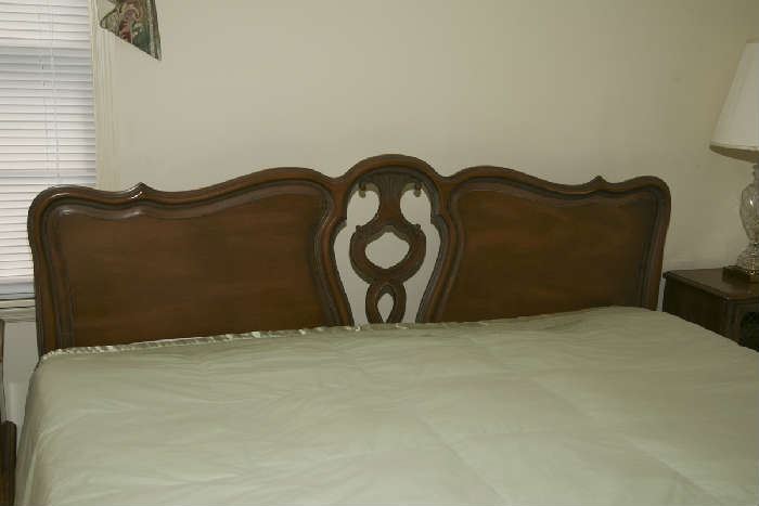 KING HEADBOARD - SIDE PANELS CAN BE REMOVED FOR UPHOLSTRY,   "TEMPOR PEDIC" MATTRESS