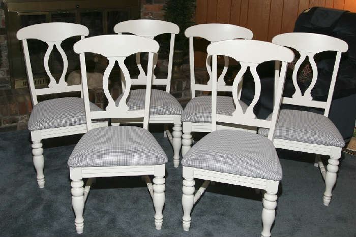 6 "BROYHILL" SIDE CHAIRS - NEW SEAT COVERS