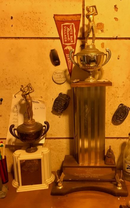 Old great golf trophies