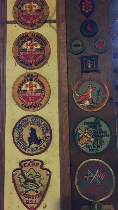 Some of the extensive collection of local Boy Scout collectables