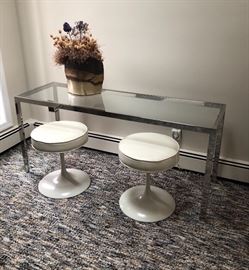 Chrome console/sofa table