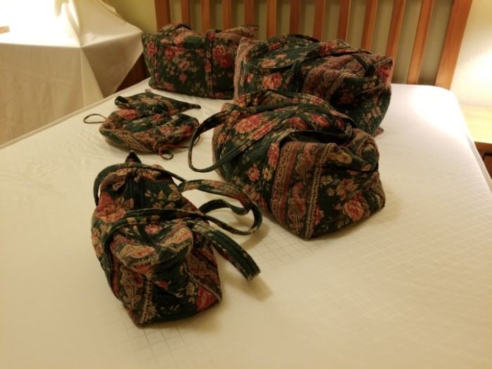 Vera Bradley Green Floral Luggage Set