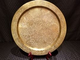 Vintage Indian Brass Decorative Plate