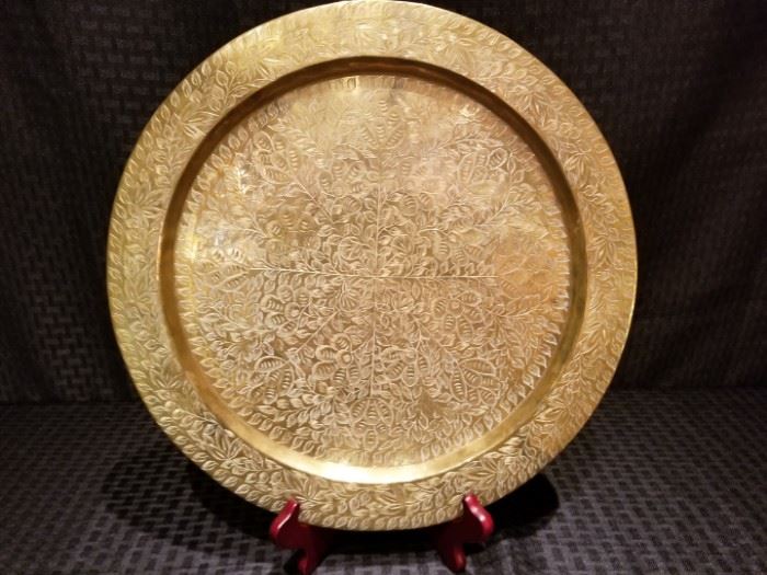 Vintage Indian Brass Decorative Plate