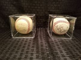 Signed Baseballs by Roy Smalley and Lefty Luke