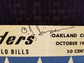 Oakland Raiders Game Day Magazine signed by O.J. Simpson