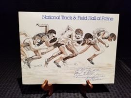 National Track and Field Hall of Fame Brochure inscribed by Jesse Owens