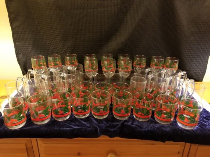 Collection of Christmas Holiday Glasses