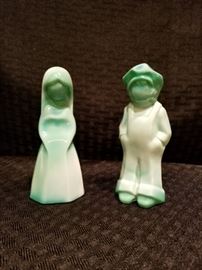 Vintage Marble Green Milk Glass