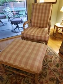 Vintage Accent Chair with Ottoman