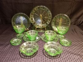 Doric Depression Glass Two Place Settings