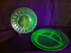Block Depression Glass Plates