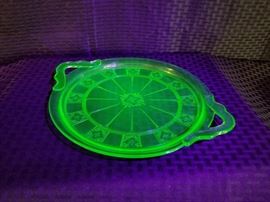 Doric Depression Glass Cake Tray